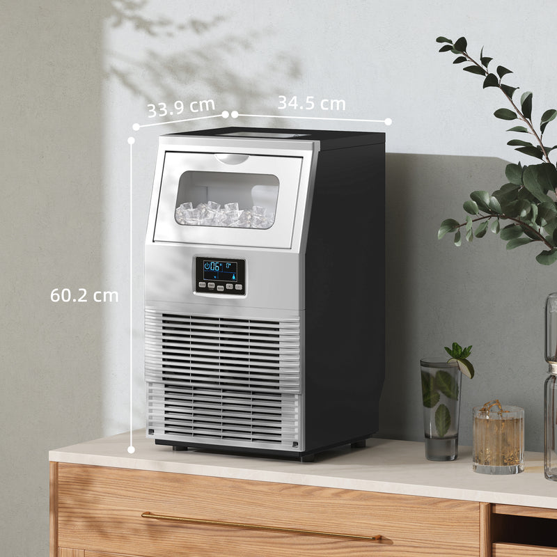 HOMCOM Commercial Ice Maker w/ 4kg Ice Storage for Home Restaurant