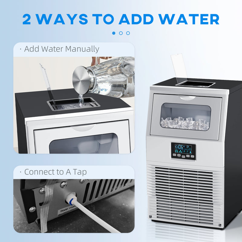 HOMCOM Commercial Ice Maker w/ 4kg Ice Storage for Home Restaurant