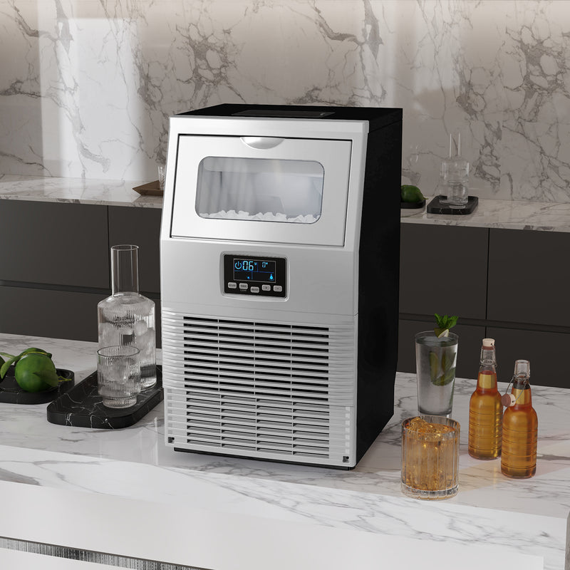 HOMCOM Commercial Ice Maker w/ 4kg Ice Storage for Home Restaurant