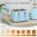 HOMCOM 1.7L Kettle and Toaster Set with Defrost Reheat and Crumb Tray