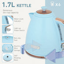 HOMCOM 1.7L Kettle and Toaster Set with Defrost Reheat and Crumb Tray