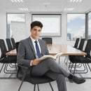 HOMCOM Desk Chair No Wheels, Meeting Chair with Mesh Back for Waiting Room