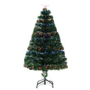 Christmas Time 4ft 120cm Green Fibre Optic Artificial Christmas Tree-Multi colour LED Lights
