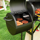 Outsunny Portable Outdoor Charcoal Grill BBQ Grill With Offset Smoker Black