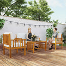 Outsunny 4 Seater Acacia Wood Patio Conversation Set Slatted Design Teak