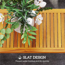 Outsunny 4 Seater Acacia Wood Patio Conversation Set Slatted Design Teak