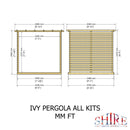 Ivy Pergola Kit With Decking & Sides 8x8