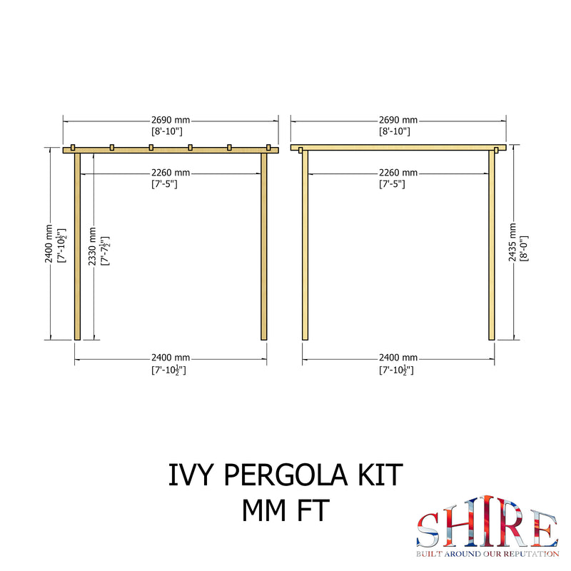 Ivy Pergola Kit 8x8