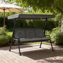 Outsunny 3-Seater Garden Swing Seat, Outdoor Swing Chair with Canopy, Grey