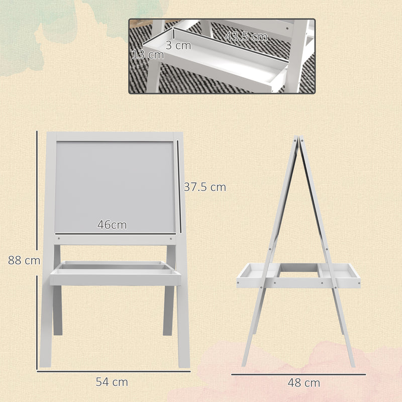AIYAPLAY 2-in-1 Double-Sided Easel For Kids, With Storage Shelf- Blue