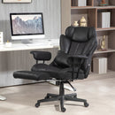 HOMCOM Office Chair, Ergonomic Desk Chair With Foot Rest - Grey/Black