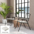 Outsunny 2Pcs Garden Chair Cushions, Waterproof Seat Pads, Cream White