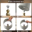 HOMCOM Table Lamps Set Of 2, Modern Bedside Lamps With USB Ports, Gold Tone