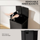 HOMCOM 2 x 28L Dual Kitchen Bin Pedal Bin for Recycling and Waste, Black