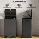 HOMCOM 2 x 28L Dual Kitchen Bin Pedal Bin for Recycling and Waste, Black