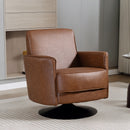 HOMCOM Upholstered PU Leather Armchair For Living Room, Brown