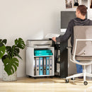 HOMCOM 2-Tier Printer Stand with Storage and Wheels, White