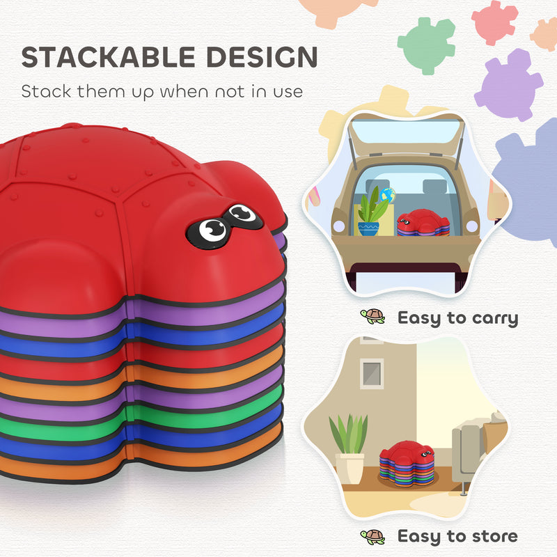 AIYAPLAY 9 PCS Kids Stepping Stones, Turtle-Shaped Stackable River Stones