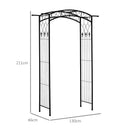 Outsunny 211cm Height Metal Garden Arch Arbor for Wedding Decor
