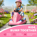 AIYAPLAY Electric Kids Bumper Car With 360 Degree Rotation Spin, Pink