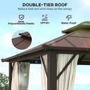 Outsunny 3x4m Polycarbonate Hardtop Gazebo with Aluminium Frame