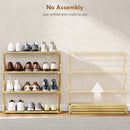 HOMCOM Bamboo Shoe Rack, Folding Shoe Shelf