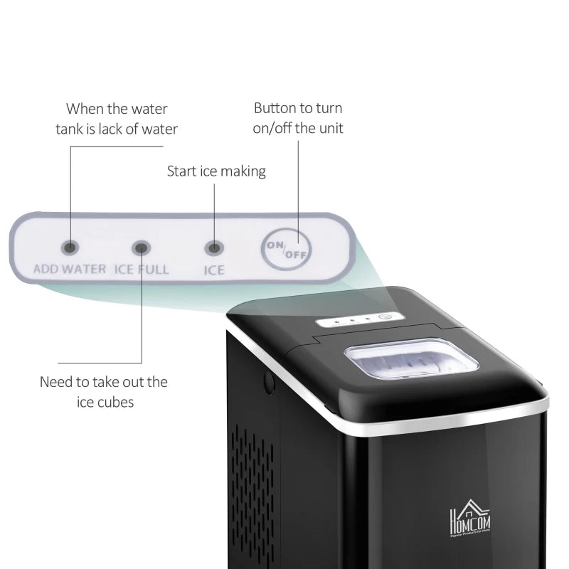 HOMCOM Ice Maker 12kg - Black