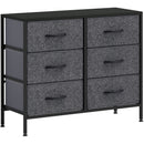 HOMCOM 6 Drawer Fabric Chest of Drawers w/ Wooden Top for Hallway
