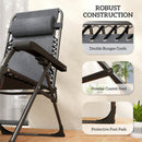 Outsunny Zero Gravity Chairs Set of 2 with Cup Holder, Headrest, Dark Grey