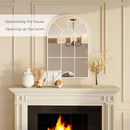 HOMCOM Arched Window Wall Mirror For Living Room Bedroom, 91x60cm, White