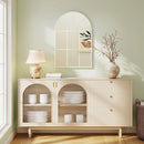 HOMCOM Arched Window Wall Mirror For Living Room Bedroom, 91x60cm, White