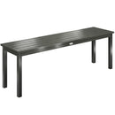 Outsunny Metal Garden Bench Loveseat With Wood-Effect Slatted Seat, Grey