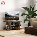 HOMCOM Brown Modern TV Cabinet Stand Storage Shelves Table Mobile Rustic