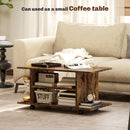 HOMCOM Brown Modern TV Cabinet Stand Storage Shelves Table Mobile Rustic