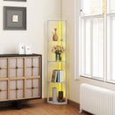 HOMCOM RGB LED Floor Lamp with Shelves and Remote Control for Living Room