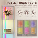 HOMCOM RGB LED Floor Lamp with Shelves and Remote Control for Living Room