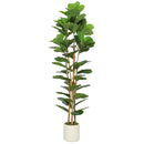 HOMCOM Artificial Fiddle Leaf Fig Tree With Solid Wood Trunks