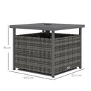 Outsunny Outdoor Rattan Coffee Table W/ Umbrella Hole Fit For Garden