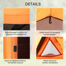 Outsunny 3 Man 2-Room Tent Camping Tent With Living Area Air Vents Orange