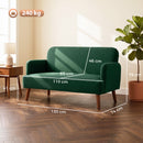 HOMCOM 2 Seater Sofa with 21cm Thick Padding and Wood Legs, Dark Green
