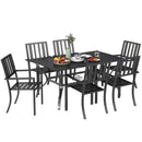 Outsunny 7 Pieces Patio Dining Set With Umbrella Hole, For Poolside, Garden