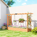 Outsunny Raised Bed for Garden with Trellis, Natural