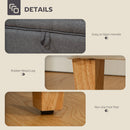 HOMCOM Linen Storage Ottoman Storage Box With Rubberwood Legs, Charcoal Grey