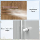 Outsunny 6.5x3.5ft Metal Garden Shed For Garden, Brown Wood Effect