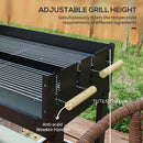 Outsunny Charcoal BBQ Grill with Side Table, Storage Shelf and Wheels