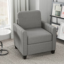 HOMCOM Modern Grey Accent Chair With Spring Cushion, Back Pillow