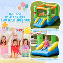 Inflatable Bounce House 2-in-1 Monster Themed Kids Bouncer with Slide (without Blower)
