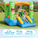 Inflatable Bounce House 2-in-1 Monster Themed Kids Bouncer with Slide (without Blower)
