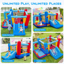 Inflatable Bounce House With Punching Bags And Basketball Rim (with 550W Blower)