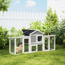 Pawhut Wooden Chicken Coop Hen House with Nesting Box Run